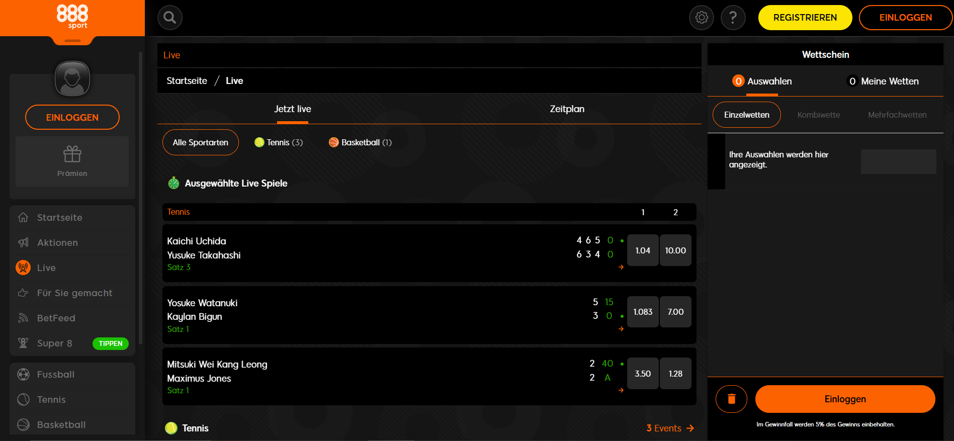 888sport Live-Wetten