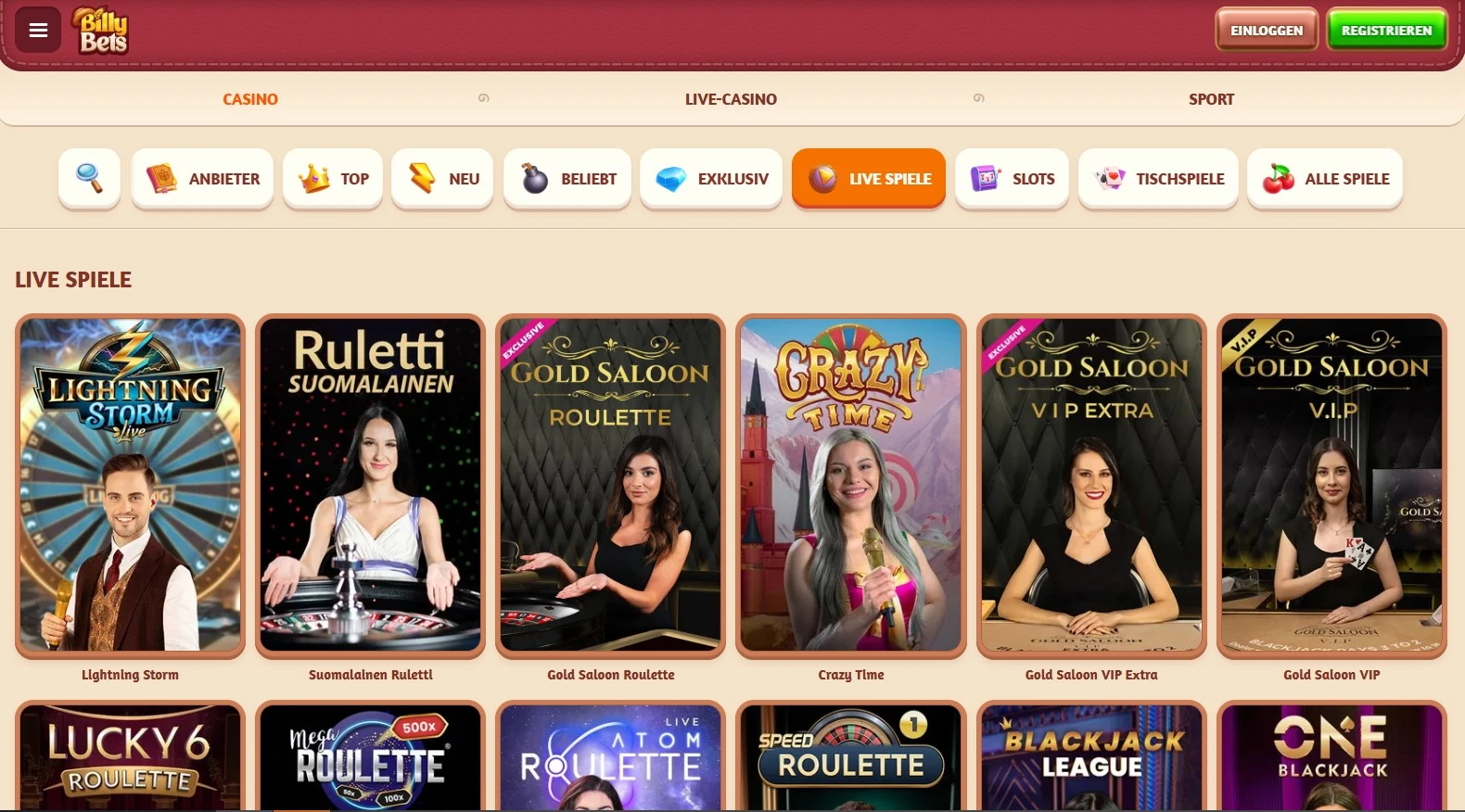 BillyBets Sportwetten