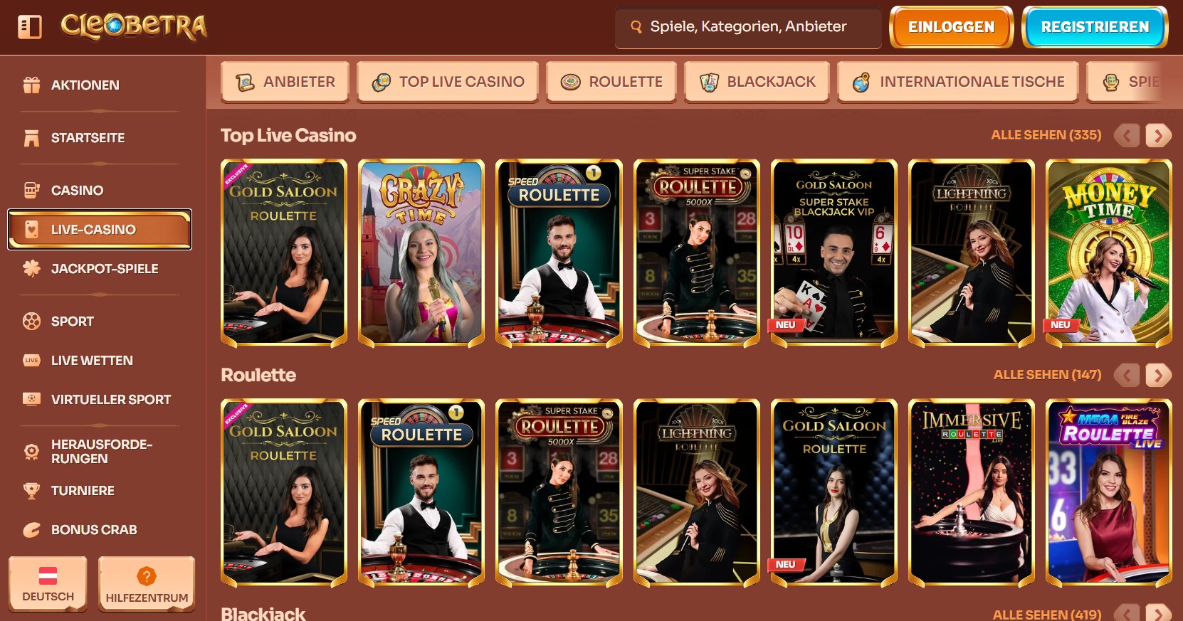 Cleobetra Live-Casino