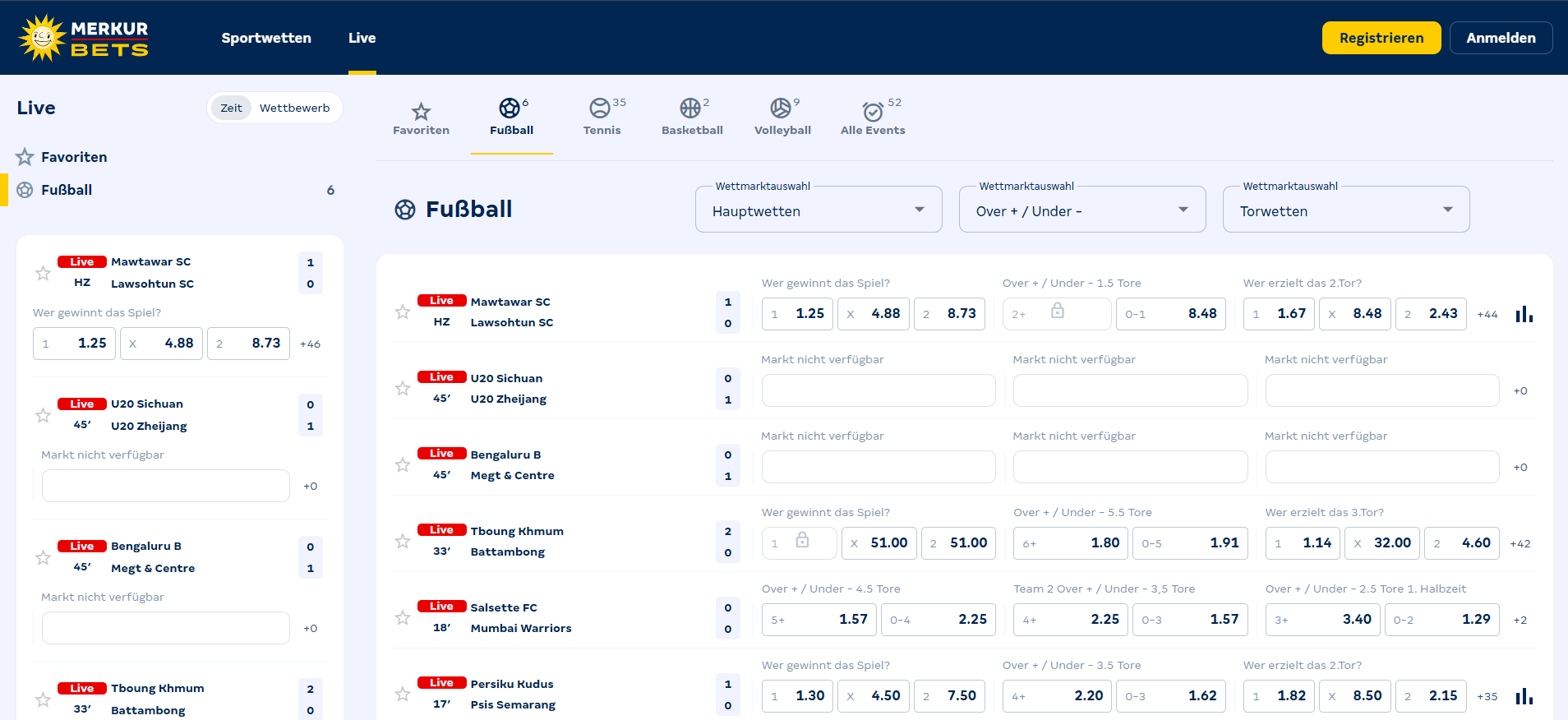 Merkur Bets Live-Wetten