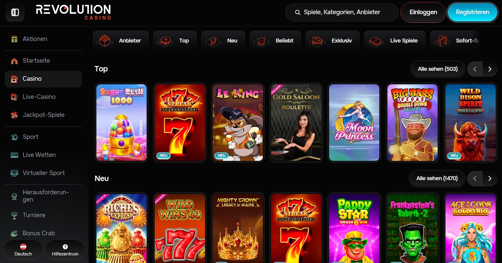 Revolution Casino Bonus