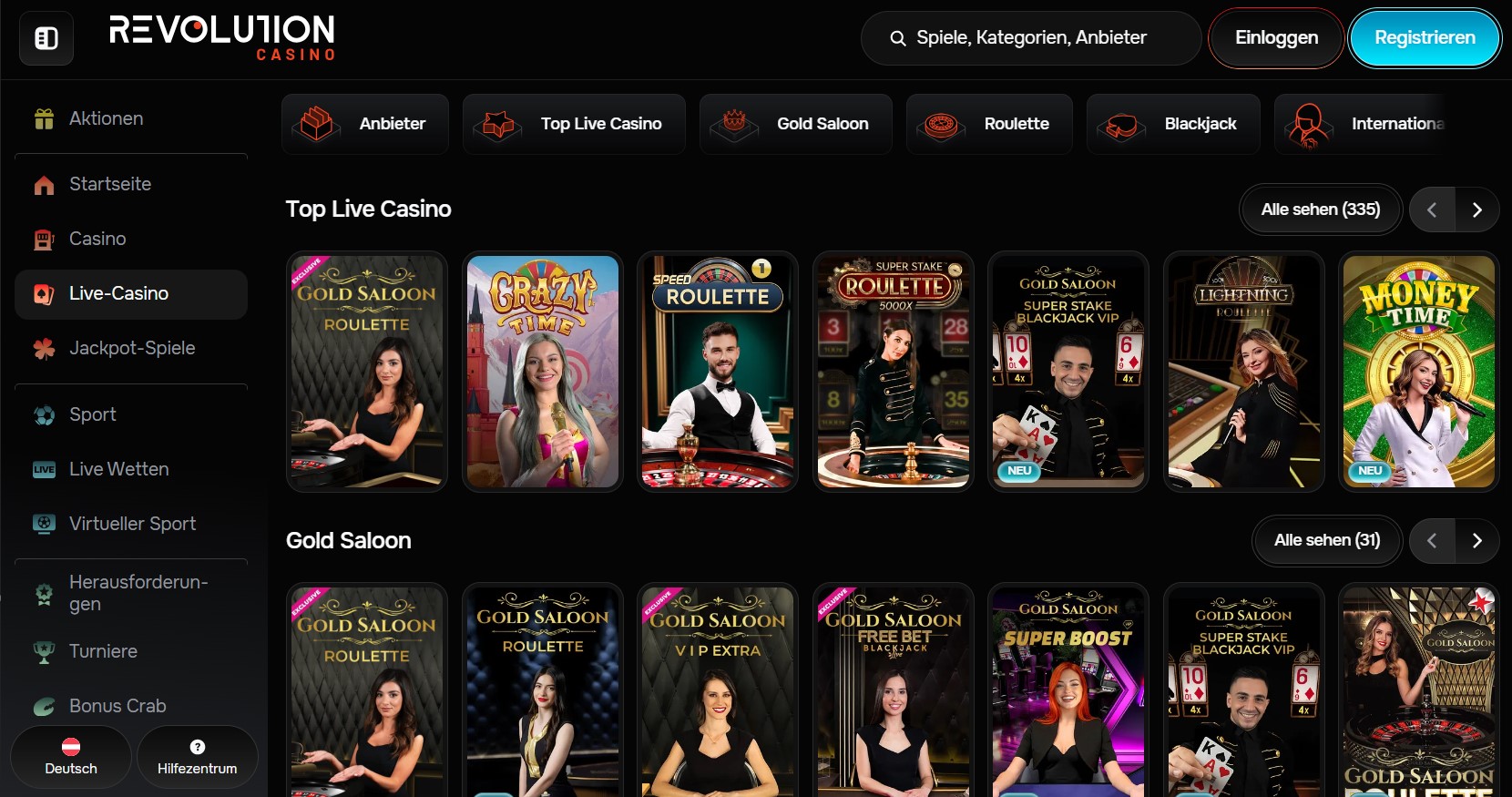 Revolution Casino Live