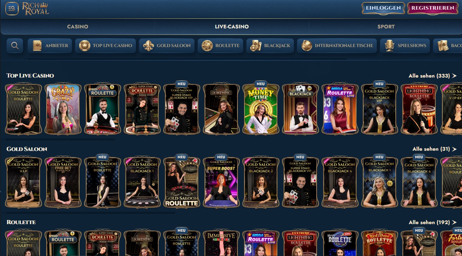 Rich Royal Live-Casino